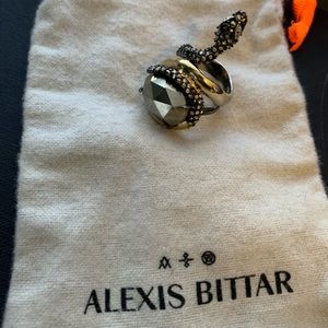 ALEXIS BITTAR•  Snake Stone Elements Vanitas Coiled Serpent Crystal Ring